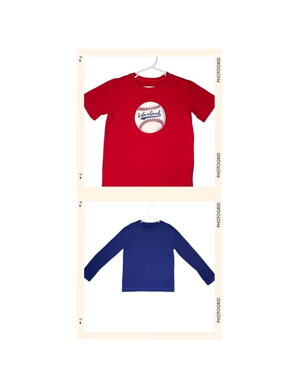 Life is Good Red Baseball Tee & Gap Blue Top Set Kids Small/6-7
